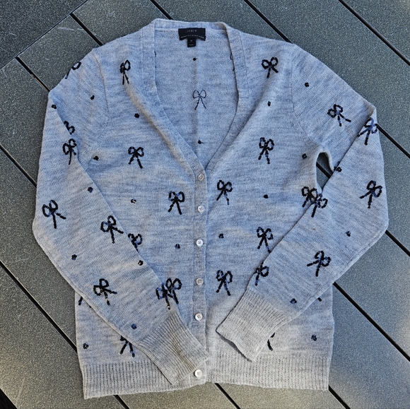 J Crew gray wool lightweight cardigan - Picture 1 of 2